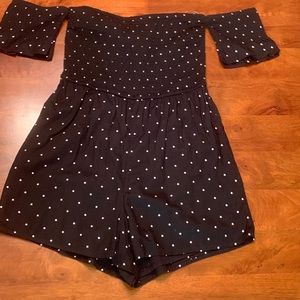 Blue Rain Polka Dot Romper